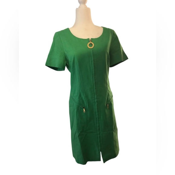 Celine vintage retro green denim dress women size medium - Picture 4 of 6